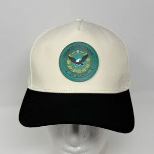 Billest Glendora Americas Gas Station Eagle Patch Snapback Hat Cream Black